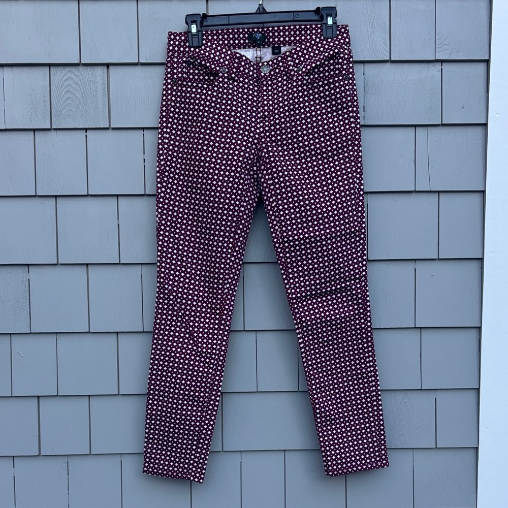 J. Crew Burgundy Polka Dot Pants